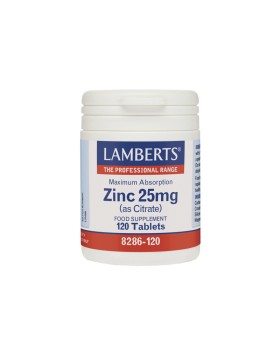 Lamberts Ψευδάργυρος 25mg (Κιτρικός) – 120 Ταμπλέτες | Ανοσοποιητικό, Δέρμα & Ορμονική Ισορροπία