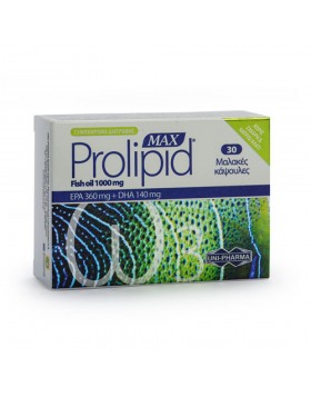 Uni-Pharma Prolipid Max Ιχθυέλαιο 1000mg (EPA 360mg+DHA 140mg+Vit. E) 30caps