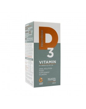Frezyderm Βιταμίνη D3 20ml Oral Solution - Πόσιμο Συμπλήρωμα Διατροφής σε Σταγόνες