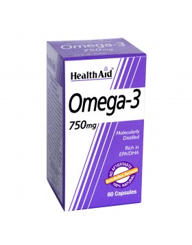 Health Aid Omega 3 750mg (EPA 425mg, DHA 325mg) capsules 60's