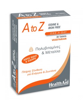Health Aid A to Z - Iodine & Iron Free 30tabs