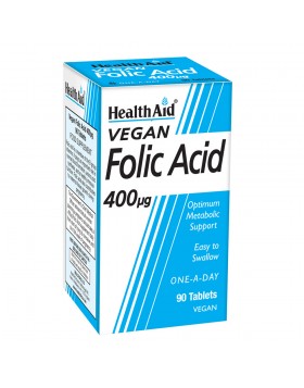 Health Aid Folic Acid 400μg 90 ταμπλέτες — Φολικό οξύ για Υγεία & Εγκυμοσύνη