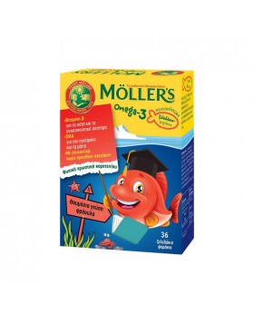 Moller's Omega 3 για Παιδιά με γεύση Φράουλα 36 ζελεδάκια