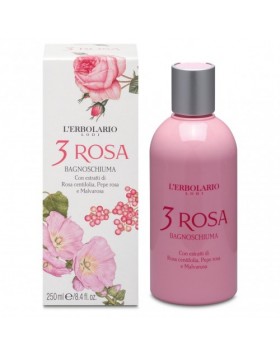 L'Erbolario 3 Rosa Αφρόλουτρο 250ml — Απαλό Άρωμα Τριαντάφυλλου για Καθημερινή Φροντίδα