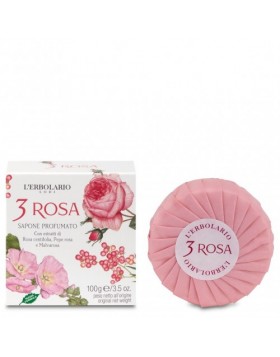 L'Erbolario 3 Rosa Αρωματικό Σαπούνι 100g – Καθαρισμός & Απαλή Φροντίδα