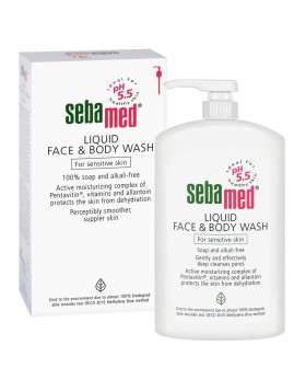 SEBAMED Liquid Face & Body - Καθαριστικό Προσώπου & Σώματος, κατάλληλο για την ευαίσθητη επιδερμίδα (1000ml)