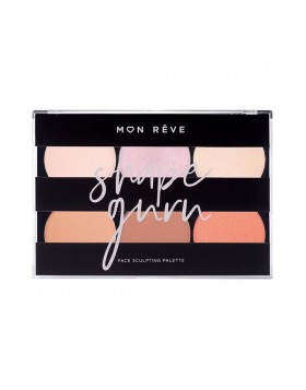 Mon Reve Shape Guru Face Sculpting Palette Παλέτα Σμίλευσης του Προσώπου με Highlighter,Contour & Blushface,6x4g(Νο.3 Deep)