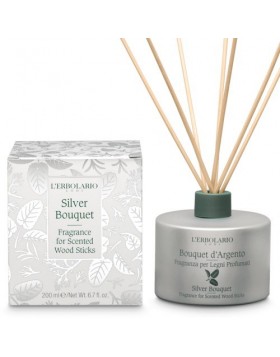 L’Erbolario Bouquet d’Argento Αρωματικό Χώρου 200 ml – Ξύλινα Στικ, Φρέσκια & Φυτική Άρωμα