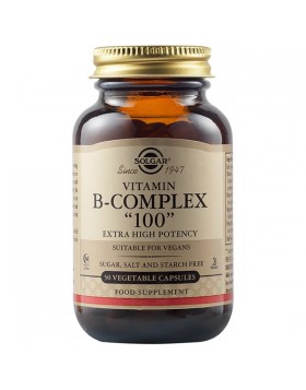 Solgar B-Complex 100 – 50 Φυτικές Κάψουλες για Ενέργεια, Νευρικό Σύστημα & Μεταβολισμό