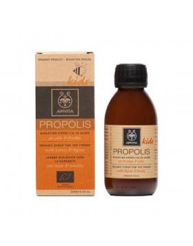 Apivita Propolis Kids, Παιδικό Βιολογικό Σιρόπι για το Λαιμό με Μέλι & Θυμάρι 150ml 