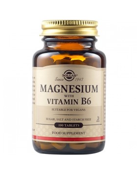 Solgar Magnesium with Vitamin B6 100 ταμπλέτες – Υποστήριξη νευρικού & μυϊκού συστήματος