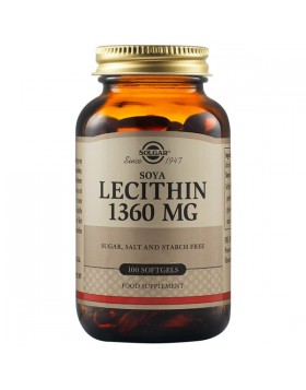 Solgar Lecithin 1360mg – 100 Μαλακές Κάψουλες για Υγεία Εγκεφάλου & Καρδιάς