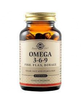 Solgar Omega 3-6-9 – 60 Μαλακές Κάψουλες με Φυσικά Ουσιώδη Λιπαρά Οξέα για Καρδιά & Ενέργεια
