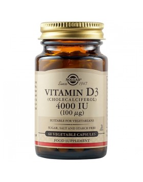 Solgar Vitamin D3 4000 IU σε 60 φυτικές κάψουλες – για υγεία οστών, δοντιών & ισχυρό ανοσοποιητικό σύστημα.