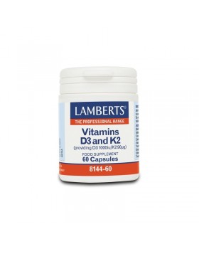 Lamberts Vitamin D3 1000 IU & K2 90µg - 60 Caps | Υγεία Οστών & Ανοσοποιητικού