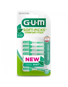 Gum Soft Picks Comfort Flex Cool Mint 670 Medium – Μεσοδόντια Βουρτσάκια 40τμχ για Φρέσκια Αναπνοή & Καθαρά Ούλα