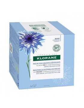 Klorane Smoothing & Soothing Eye Patches with Organic Cornflower & Hyaluronic Acid Επιθέματα Ματιών Λείανσης & Επανόρθωσης Κατά της Κόπωσης για την Περιοχή Γύρω από τα Μάτια 7x2τεμ
