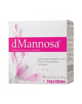 Frezyderm dMannosa & Cranberry Extract D-Μαννόζη & Εκχύλισμα Κράνμπερι Συμπλήρωμα Διατροφής για την Υγεία του Ουροποιητικού Συστήματος 14x4gr