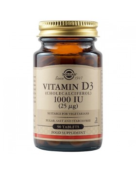 Solgar Vitamin D3 1000 IU 90 Δισκία – Βιταμίνη D για Οστά & Ανοσοποιητικό