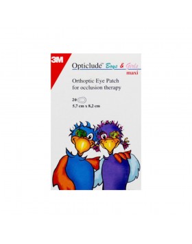 3M Opticlude Junior Boys & Girls Eye Patches Maxi Οφθαλμικός Ορθοπτικός Επίδεσμος για Παιδιά (5.7cm x 8.2cm), Μεγάλο Μέγεθος 20 τεμάχια