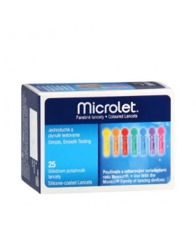 Ascensia Microlet Έγχρωμοι Αποστειρωμένοι Σκαρφιστήρες 25 Τεμ για Μέτρηση Σακχάρου Αίματος