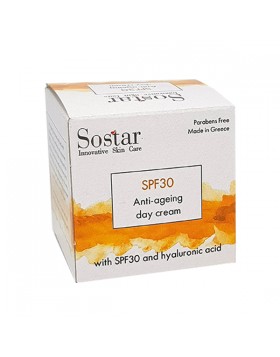 Sostar Focus Antiageing Face Cream Hyaluronic Acid SPF30 Αντιγηραντική Κρέμα Ημέρας με Υαλουρονικό Οξύ 50ml