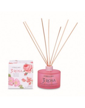 L'Erbolario 3 Rosa Αρωματικό Χώρου 125ml — Φρέσκο Άρωμα Τριαντάφυλλου με Ξύλινα Sticks