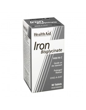 Health Aid Iron Bisglycinate with Vit C Σίδηρος Δισγλυκινικός 30mg με Βιταμίνη C, 90tabs
