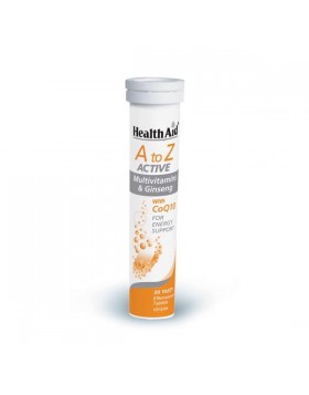 Health Aid A to Z Active Multivitamins, Ginseng & CoQ10 με Γεύση Tutti Frutti 20 eff.tabs