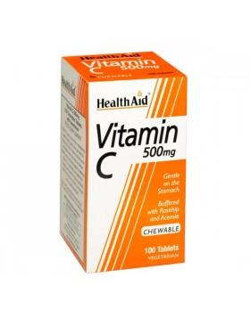 Health Aid Vitamin C 500mg 100 tabs Chewable Vegetarian