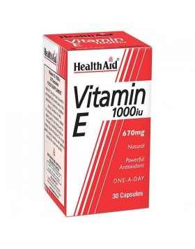 Health Aid Vitamin E 1000 IU (670 mg) 30 Κάψουλες — Ισχυρή Αντιοξειδωτική Προστασία
