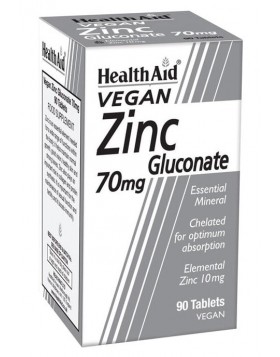 Health Aid Zinc Gluconate 70mg 90 Tabs – Ψευδάργυρος