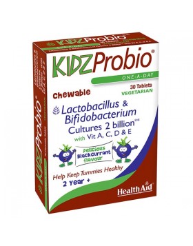 HealthAid Kidz Probio 30 Chewable Tablets Παιδικά Προβιοτικά 2 Δισ. με Βιταμίνες A, C, D & E για Εντερική Χλωρίδα και Ανοσοποιητικό