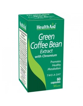 Health Aid Green Coffee Bean Extract 60 Caps – Συμπλήρωμα με Εκχύλισμα Πράσινου Καφέ & Χρώμιο για Υγιή Μεταβολισμό