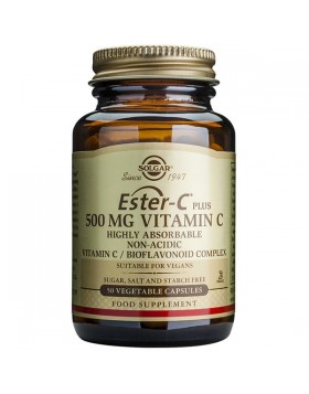 Solgar Ester C 500mg – 50 Φυτικές Κάψουλες για Υποστήριξη Ανοσοποιητικού & Αντιοξειδωτική Προστασία