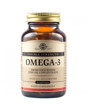 Solgar Omega 3 Double Strength – 60 Μαλακές Κάψουλες για Καρδιακή Υγεία & Εγκεφαλική Λειτουργία