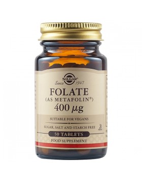 Solgar Folate 400μg (Metafolin) – 50 Δισκία για Υγεία Κυττάρων & Φυσιολογική Λειτουργία