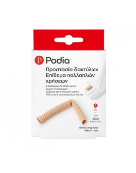 Podia Extra Long Tube Fabric + Gel Επίθεμα Γέλης Πολλαπλών Χρήσεων One Size 1τεμ