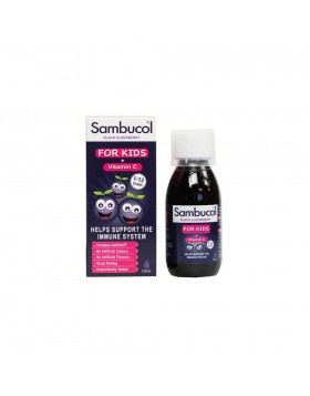 Olvos Sambucol for Kids Black Elderberry + Vitamin C Παιδικό Σιρόπι από Σαμπούκο για την Ενίσχυση του Ανοσοποιητικού 120ml