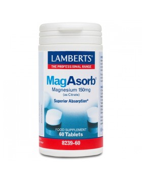 Lamberts Mag Asorb 60tabs Κιτρικό Μαγνήσιο 150g Υψηλής Απορρόφησης