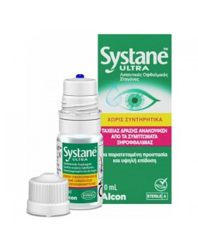 Alcon Systane Ultra Λιπαντικές Οφθαλμικές Σταγόνες Χωρίς Συντηρητικά 10ml