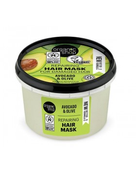 Organic Shop by Natura Siberica Repairing Hair Mask Avocado & Olive Μάσκα Μαλλιών 250ml
