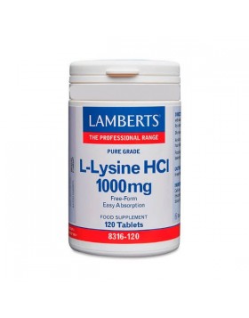 Lamberts L‑Lysine HCL 1000 mg – 120 Tabs | Απαραίτητο Αμινοξύ για Κολλαγόνο & Απορρόφηση