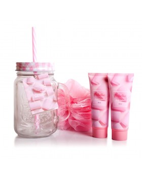 Pokhara Bath Set Marshmallows – Κρέμα Χεριών, Λοσιόν & Σφουγγάρι σε Κρυστάλλινο Βάζο | Ιδανικό Δώρο Ευεξίας