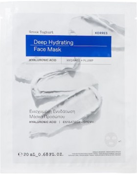Korres Greek Yoghurt Deep Hydrating Face Mask Hyaluronic Acid Μάσκα Προσώπου για Ενισχυμένη Ενυδάτωση με Ελληνικό Γιαούρτι, 20ml