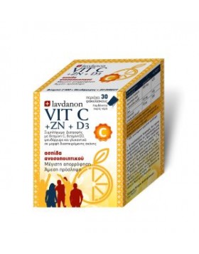 Lavdanon Vit C+Zn+D3 Συμπλήρωμα Διατροφής Πολυβιταμινών για την Ενίσχυση του Ανοσοποιητικού Συστήματος 30 Φακελίσκοι