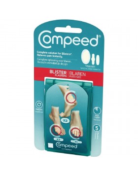 Compeed Επιθέματα για Φουσκάλες 5τμχ – 3 Μεγέθη για Άμεση Ανακούφιση & Προστασία από Τριβή, Πίεση & Πόνο
