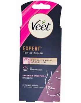 Veet Expert Ταινίες Αποτρίχωσης Προσώπου με Κερί 20τεμ