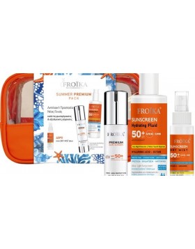Froika Promo Summer Premium Pack Σετ Αντηλιακής Περιποίησης 50ml & Hydrating Fluid Spf50+ 250ml & Δώρο Dry Mist Body Sunscreen Spf50+ 80ml & Νεσεσέρ 1 Τεμάχιο