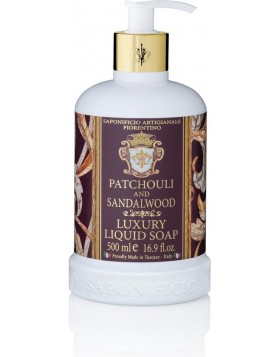 Saponificio Fiorentino Sandalwood & Patchouli – Φυτικό υγρό σαπούνι 500ml με αισθησιακό ξυλώδες άρωμα σανταλόξυλου και πατσουλί